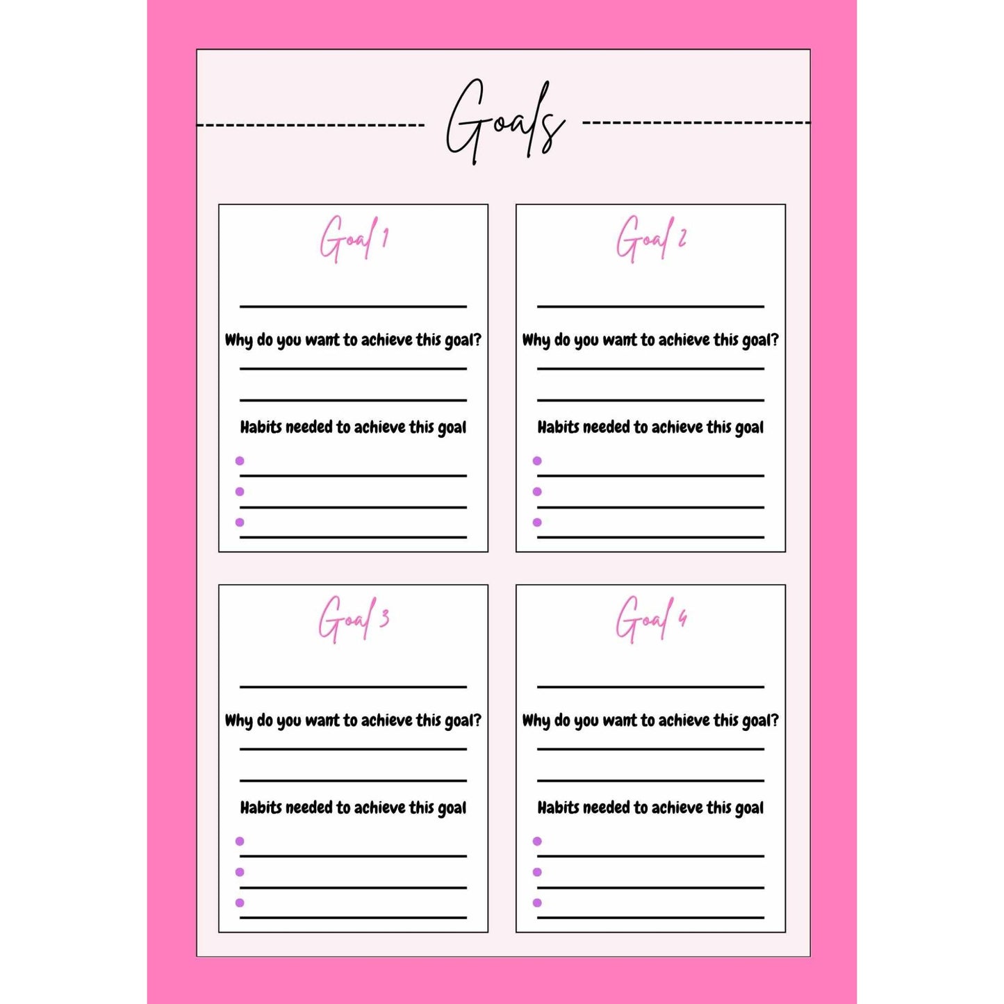 NEW EDITION 2024 - Glowing Girl Dateless Goal A5 Planner