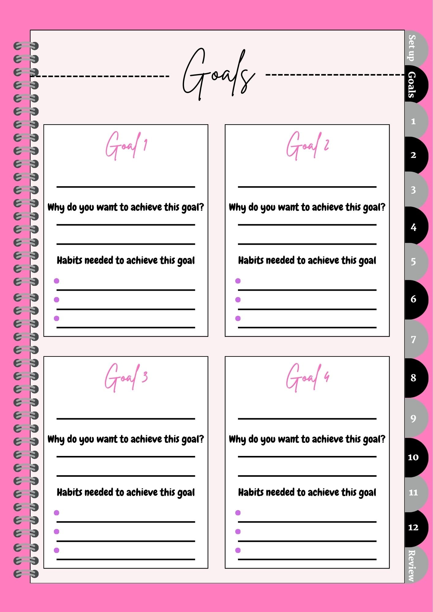 NEW EDITION 2024 - Glowing Girl Guide Dateless Goal Planner *Digital Planner*