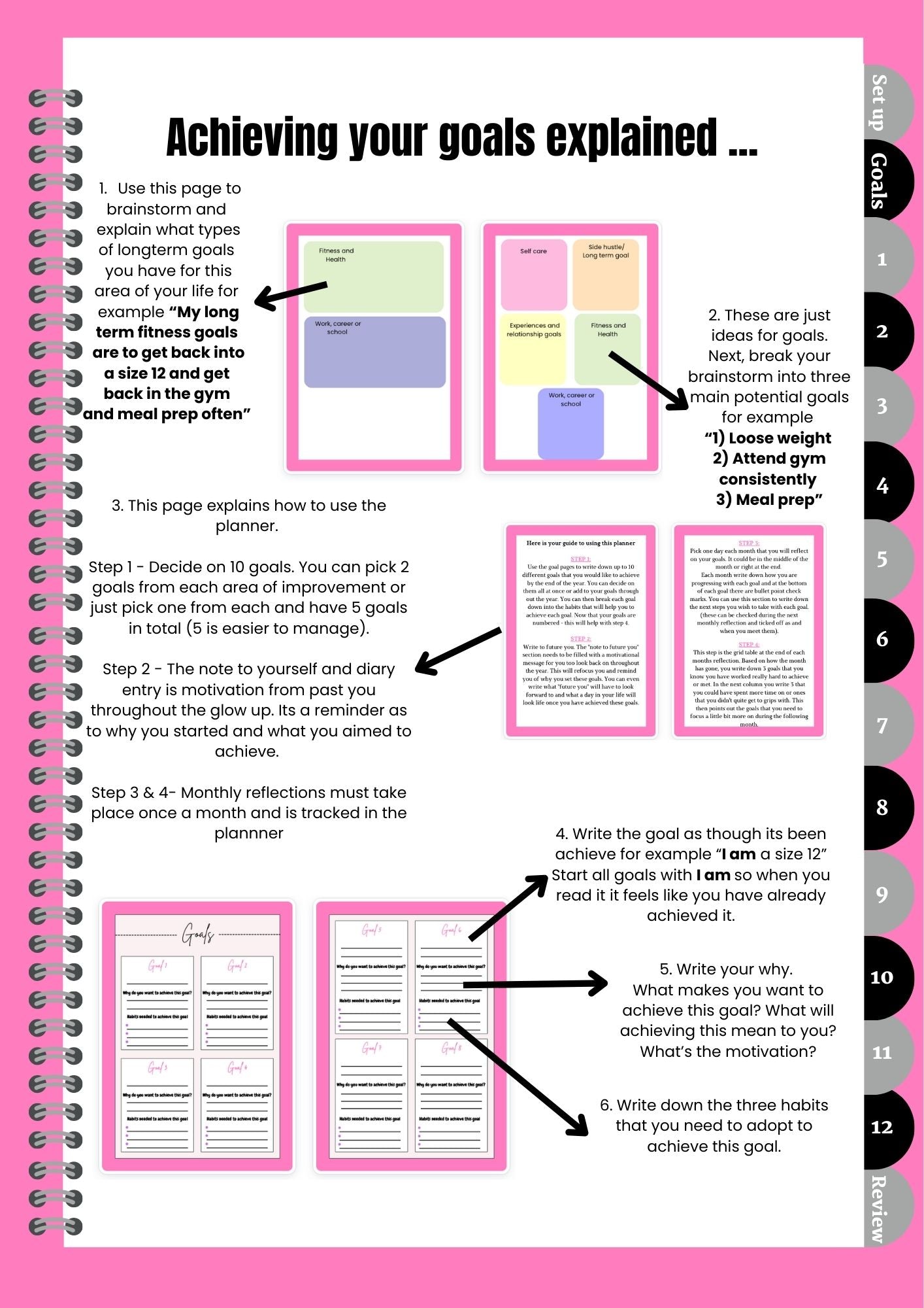 NEW EDITION 2024 - Glowing Girl Guide Dateless Goal Planner *Digital Planner*